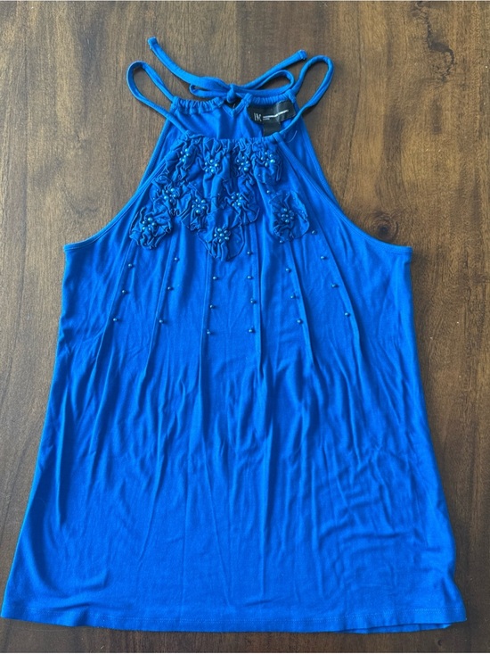 INC International Concepts | Tops | Inc Womens Blue 3d Beaded ...